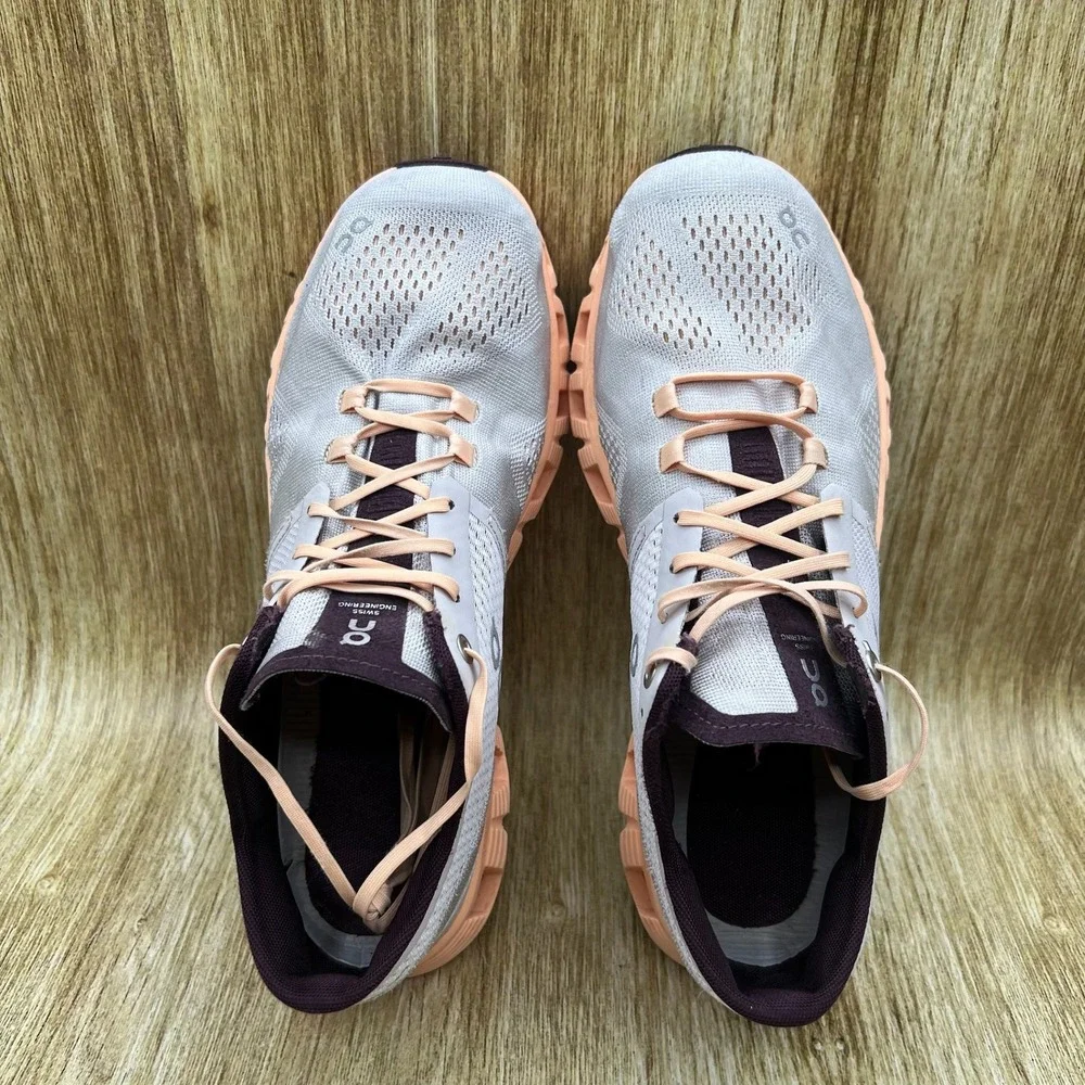 On Cloud X Running Shoes Women's Size 9 Silver/Almond Sneakers 20.99904